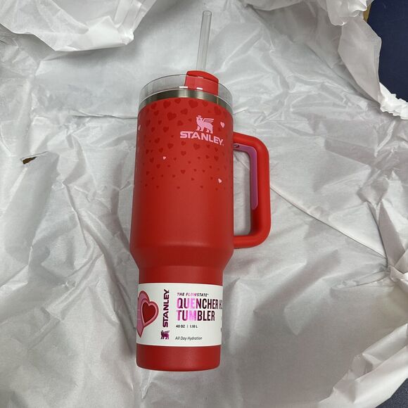 NEW Stanley Valentines Day Heart 40oz Exclusive Target RED Ruby Hearts Tumbler